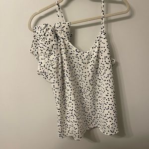 Women’s White & Black Heart Print Cami Pajama Top & bottom